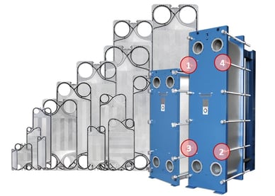 Plate Heat Exchanger Disassembled