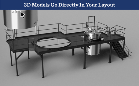 3D Model Placed in Facility Layout